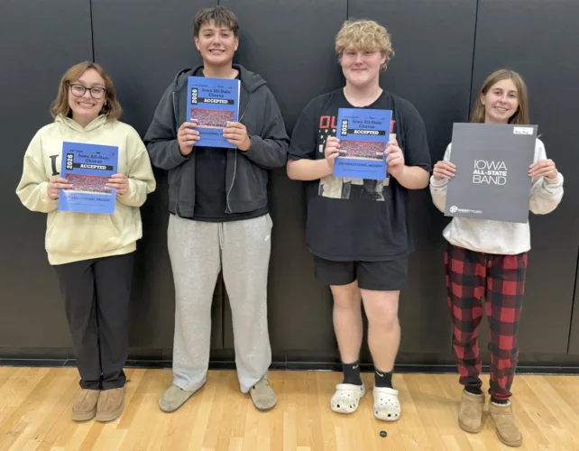 Four Webster City students to sing with All State Choir and  Band
